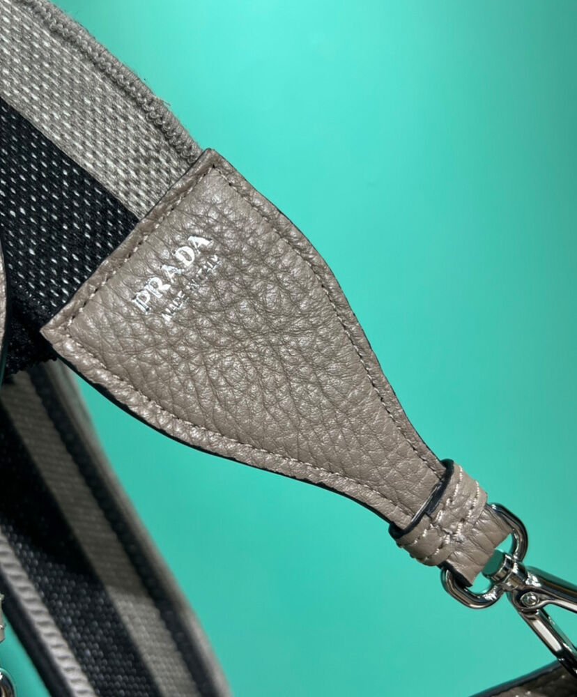 Prada Leather Mini Shoulder Bag Gray - Image 7