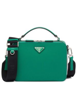 Prada Medium Prada Brique Saffiano Leather Bag 2VH069 Green