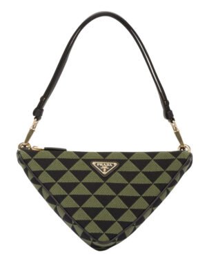 Prada Symbole Leather And Fabric Mini Bag 1BC176 Green