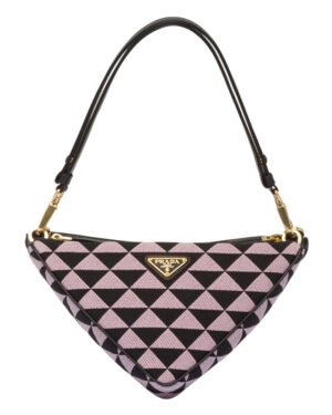 Prada Symbole Leather And Fabric Mini Bag 1BC176 Pink