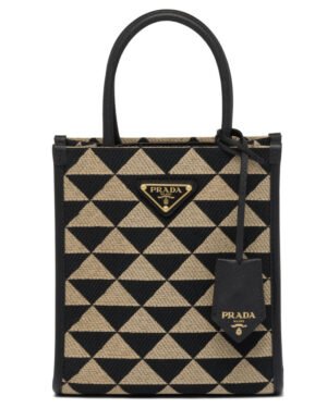 Prada Symbole Jacquard Fabric Micro Bag Black
