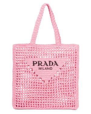 Prada Raffia Tote Bag 1BG393 Pink