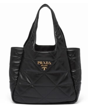 Prada Medium Nappa-leather Tote Bag With Topstitching 1BG450 Black