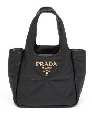 Prada Small Nappa-leather Tote Bag With Topstitching 1BG451 Black