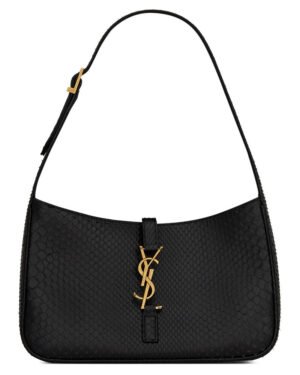 Saint Laurent Le 5 A 7 Hobo Bag In Cowhide Black