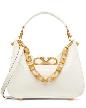 Valentino Garavani Stud Sign Hobo Bag Cream