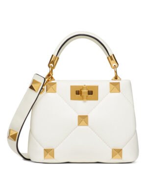 Valentino Garavani Roman Stud The Handle Bag 520 Cream