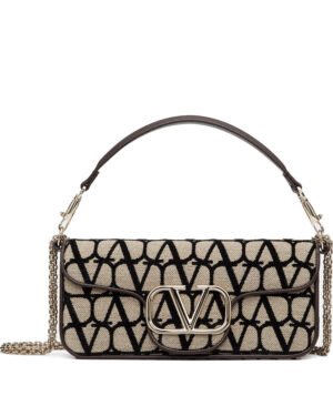 Valentino Loco Toile Iconographe Shoulder Bag Dark Coffee