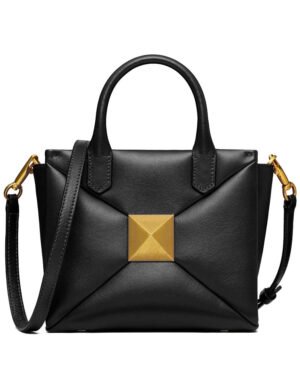 Valentino Small One Stud Nappa Handbag Black