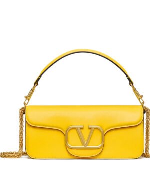 Valentino Vlogo Signature Calfskin Shoulder Bag Yellow