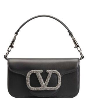 Valentino Loco Small Shoulder Bag With Jewel Logo Black