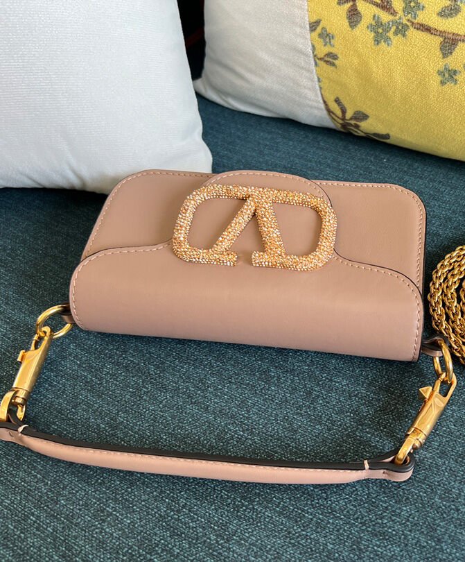 Valentino Loco Small Shoulder Bag With Jewel Logo Pink - Image 3