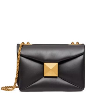 Valentino One Stud Nappa Bag With Chain Black
