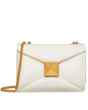 Valentino One Stud Nappa Bag With Chain Cream