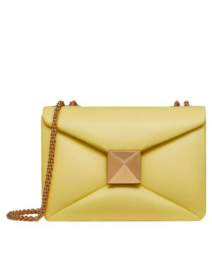 Valentino One Stud Nappa Bag With Chain Yellow