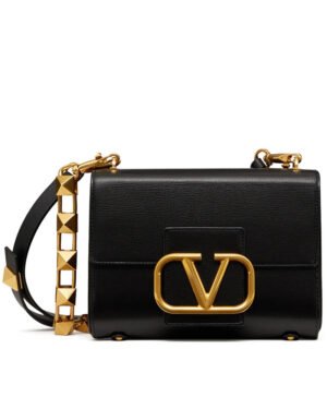 Valentino Garavani Stud Sign Shoulder Bag Black
