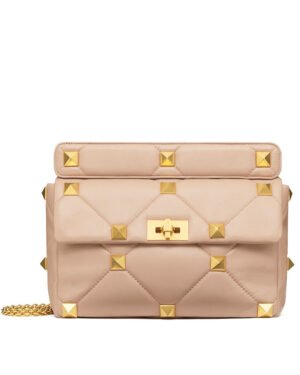 Valentino Garavani Roman Stud Nappa Chain Bag Pink