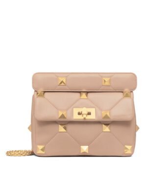 Valentino Garavani Roman Stud Nappa Chain Bag Pink