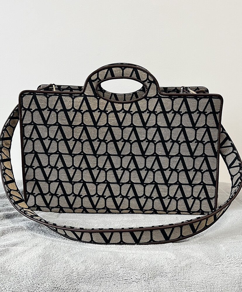 Valentino La Troisieme Toile Iconographe Shopping Bag Dark Coffee - Image 3
