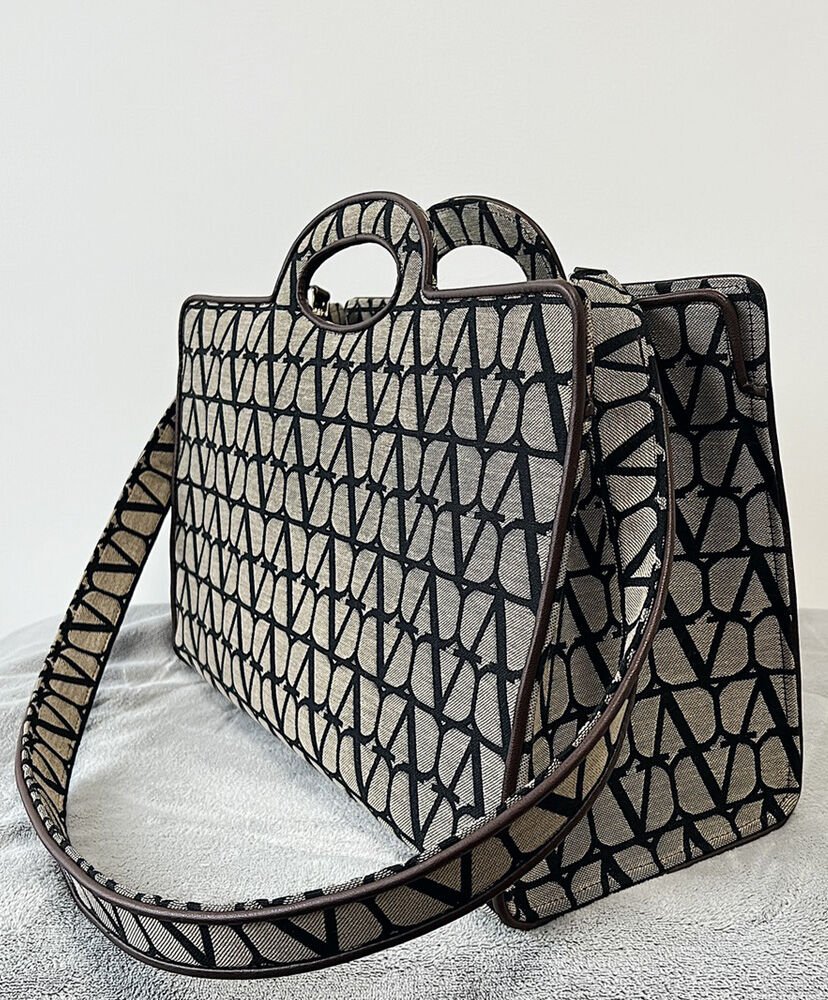 Valentino La Troisieme Toile Iconographe Shopping Bag Dark Coffee - Image 4