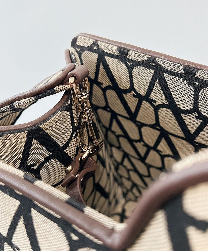 Valentino La Troisieme Toile Iconographe Shopping Bag Dark Coffee - Image 8