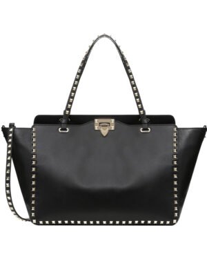 Valentino Large Rockstud Tote Black