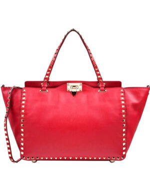 Valentino Large Rockstud Tote Red