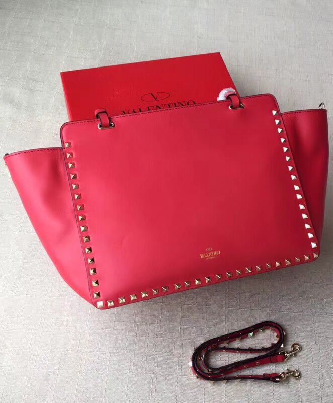 Valentino Large Rockstud Tote Red - Image 4