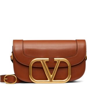 Valentino Garavani Supervee Calfskin Crossbody Bag Coffee