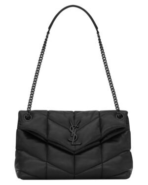 Saint Laurent Loulou Puffer Small Bag In Quilted Lambskin Black