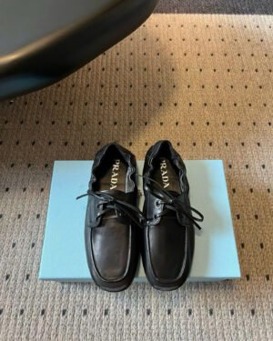 Prada Shuffle Antiqued Leather Laced Women's Shoes