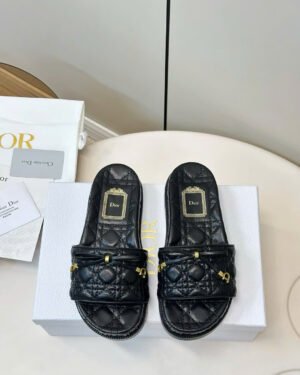 Dior Riviera Cannage Ribbon Women Slides