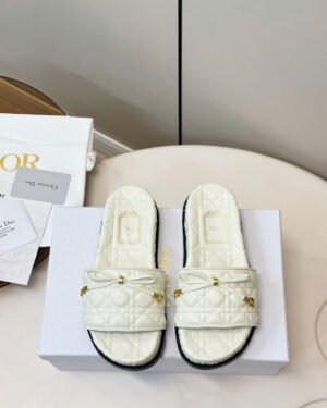 Dior Riviera Cannage Ribbon Women Slides