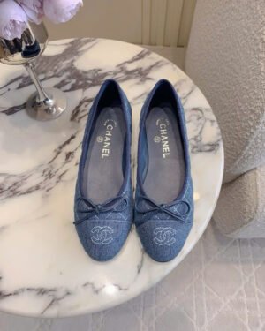 Chanel Coco Quilted Denim Ballerinas Women's Shoes