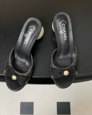 Chanel Coco Double C Logo Ribbon Women's Sandals