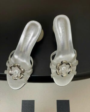 Chanel Coco Double C Logo Flower Women's Sandals