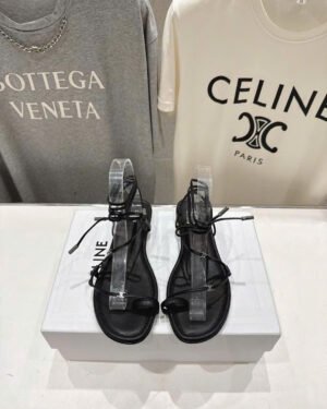 Celine Proenza Schouler Coil Ankle-Tie Leather Sandals