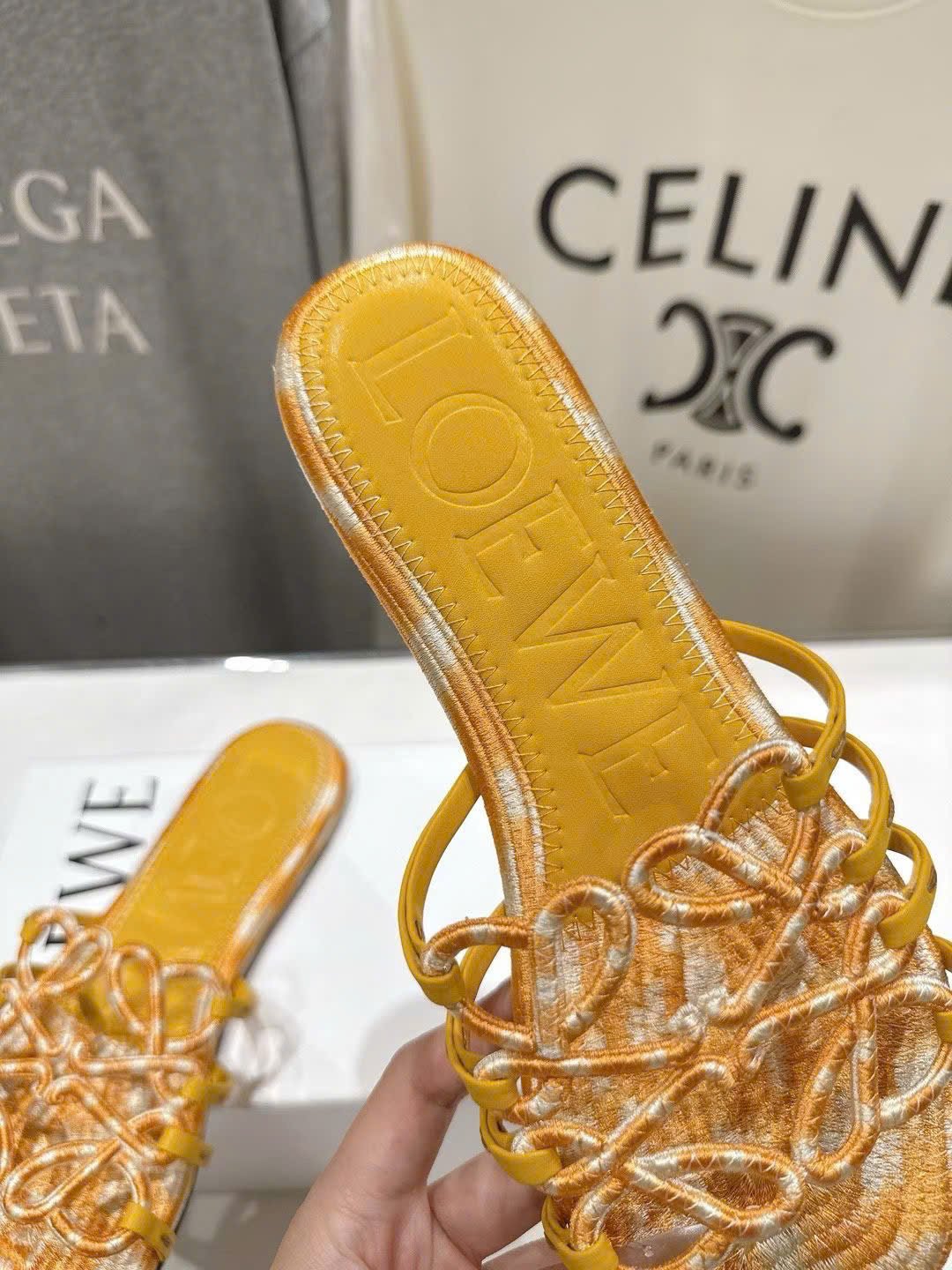 Loewe Petal Anagram Slide Embroidered Canvas - Image 8