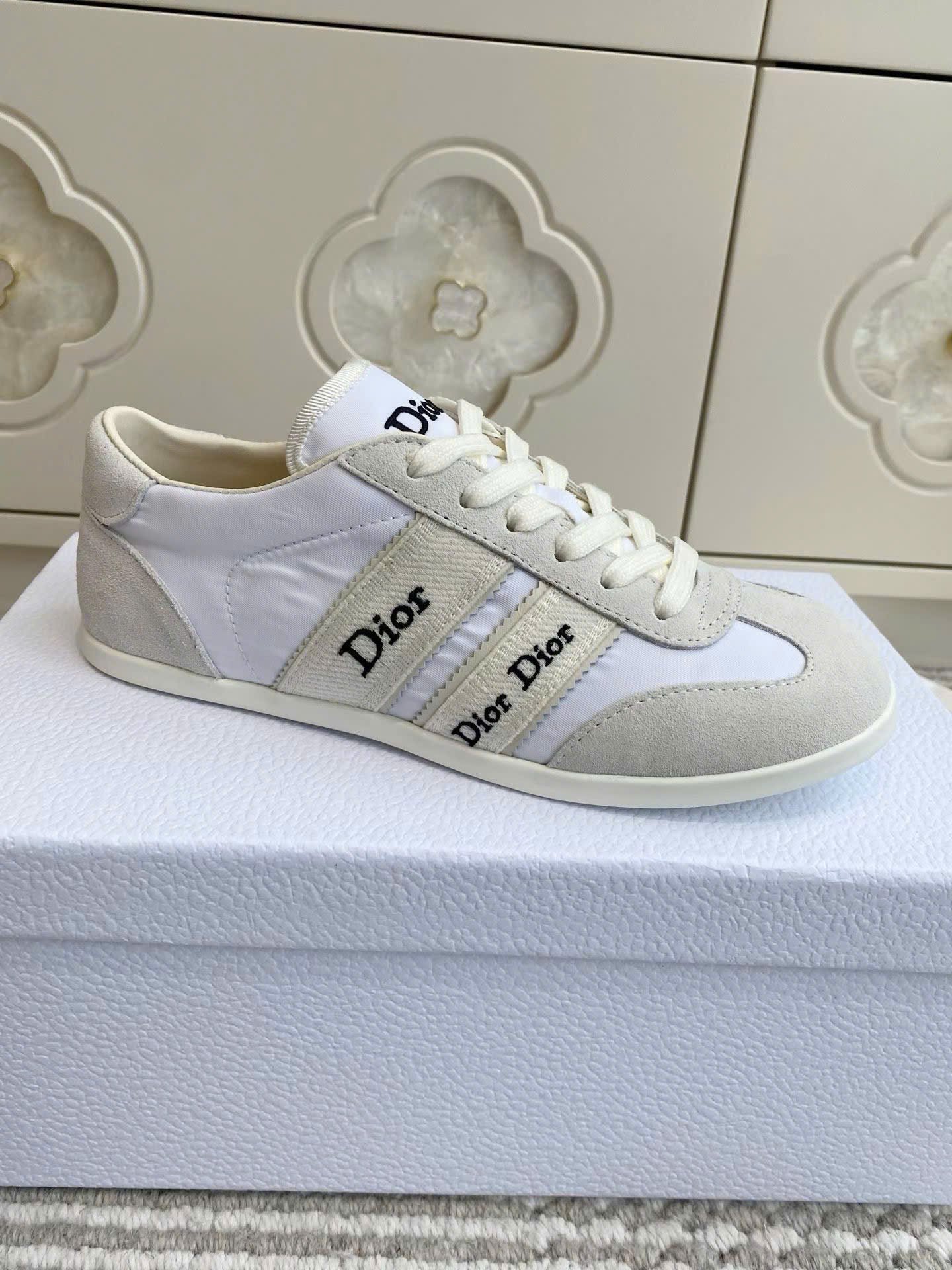 Dior Ribbon Sneaker in Suede Calfskin Women's Shoes - Image 4