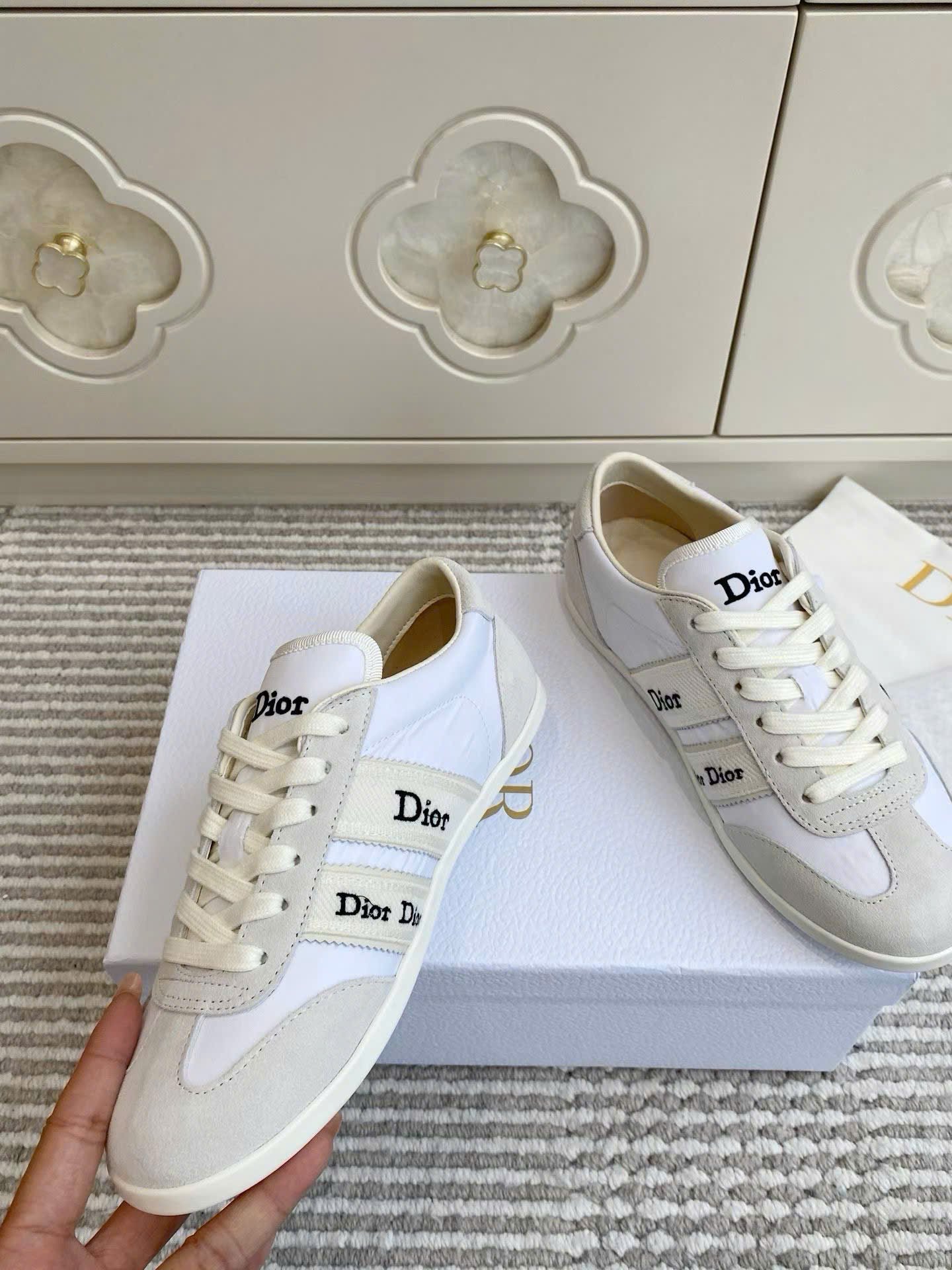 Dior Ribbon Sneaker in Suede Calfskin Women's Shoes - Image 8