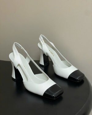 Chanel Crumpled Shiny Lambskin Slingbacks Shoes 9cm