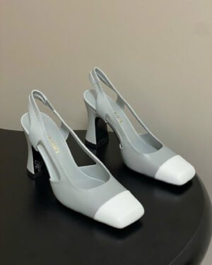 Chanel Crumpled Shiny Lambskin Slingbacks Shoes 9cm