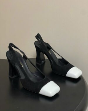 Chanel Crumpled Shiny Lambskin Slingbacks Shoes 9cm