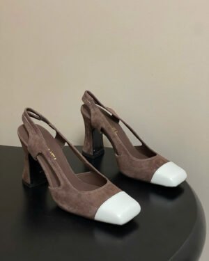 Chanel Crumpled Shiny Lambskin Slingbacks Shoes 9cm