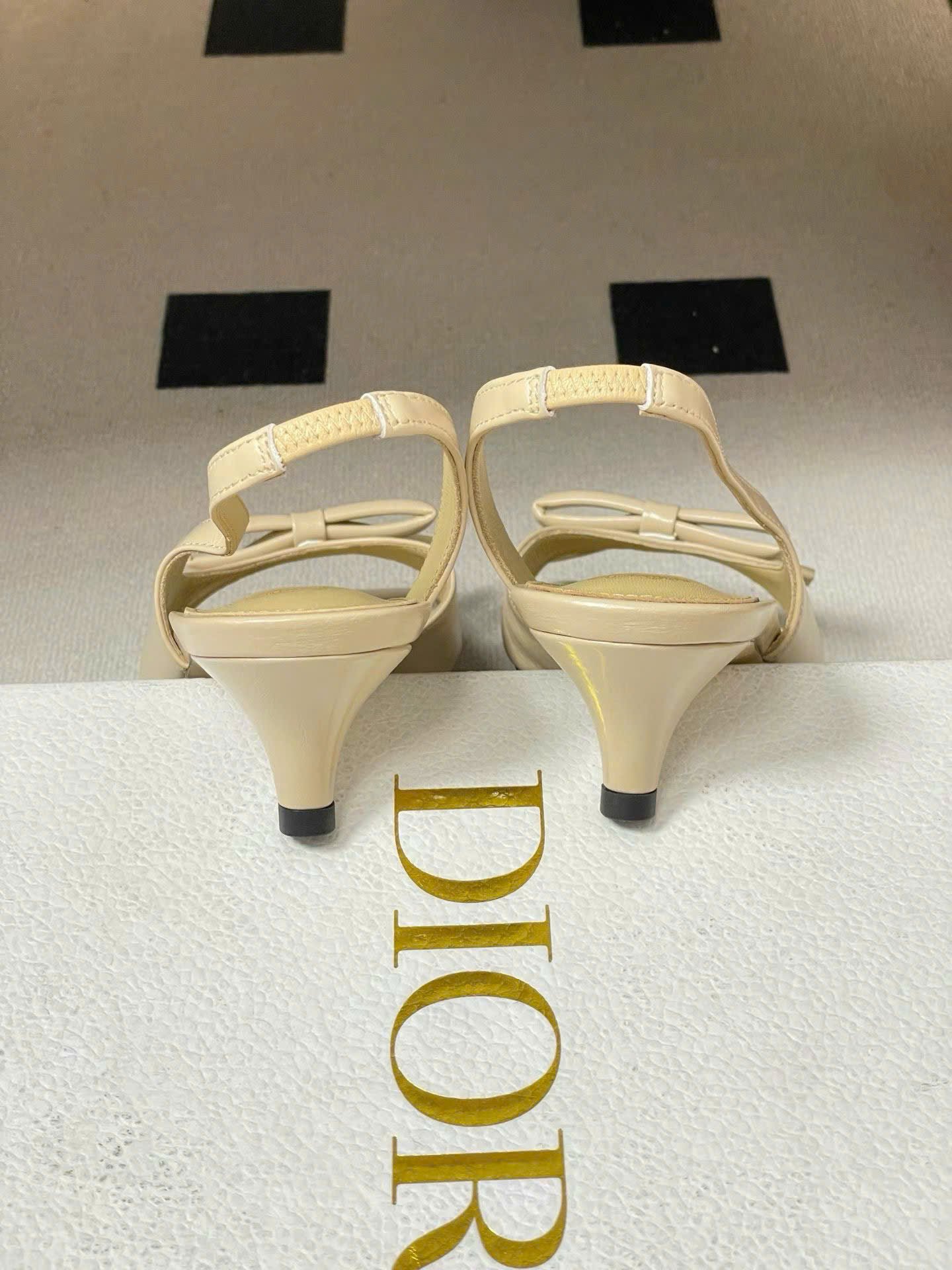 Dior Bow Heeled Slingback Sandal Soupir 4.5cm - Image 3