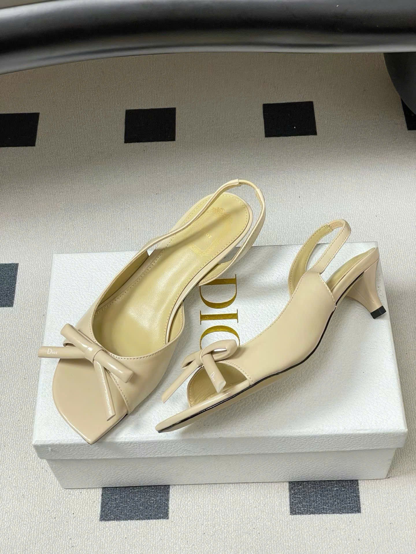 Dior Bow Heeled Slingback Sandal Soupir 4.5cm - Image 4
