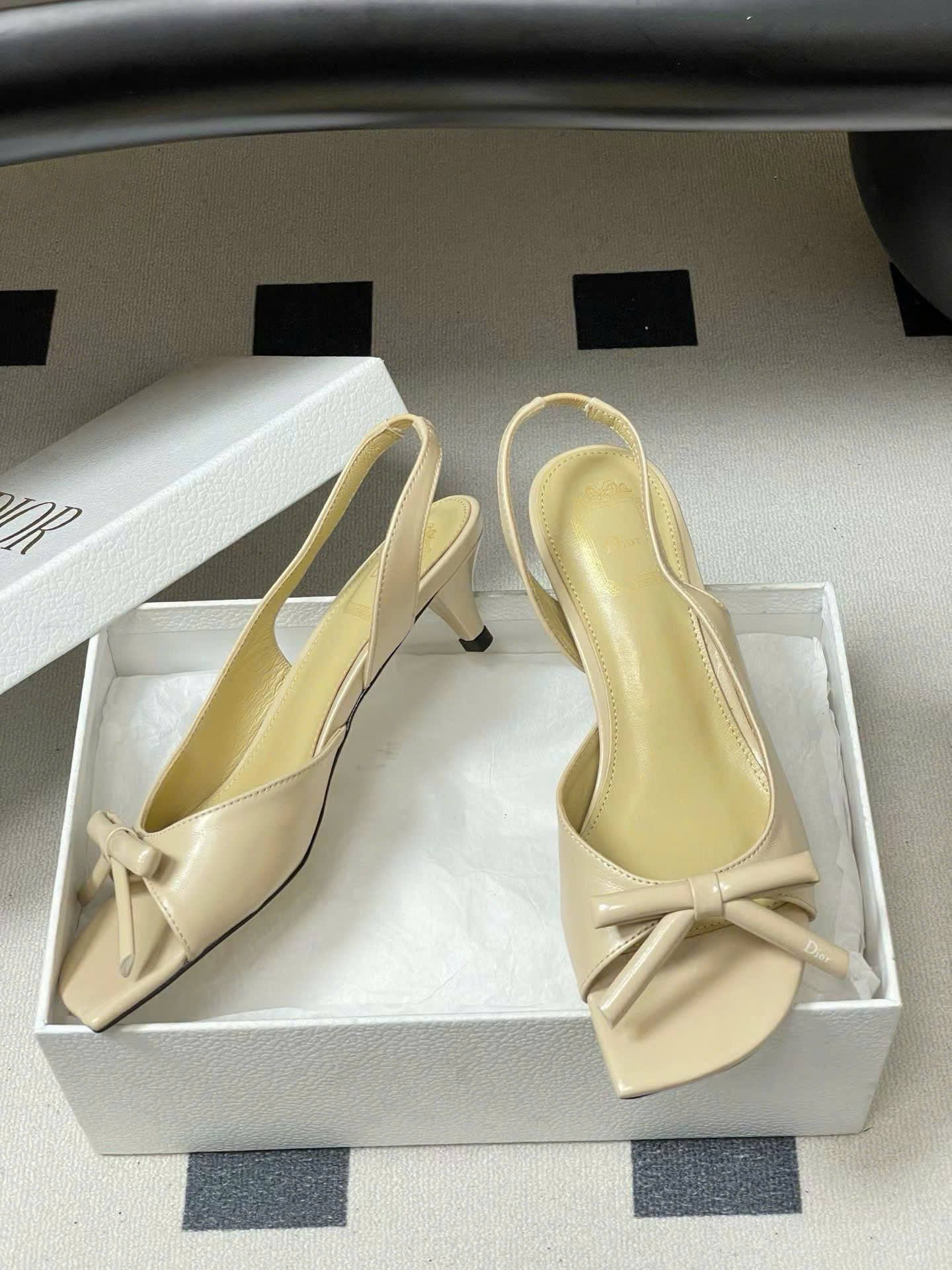Dior Bow Heeled Slingback Sandal Soupir 4.5cm - Image 6