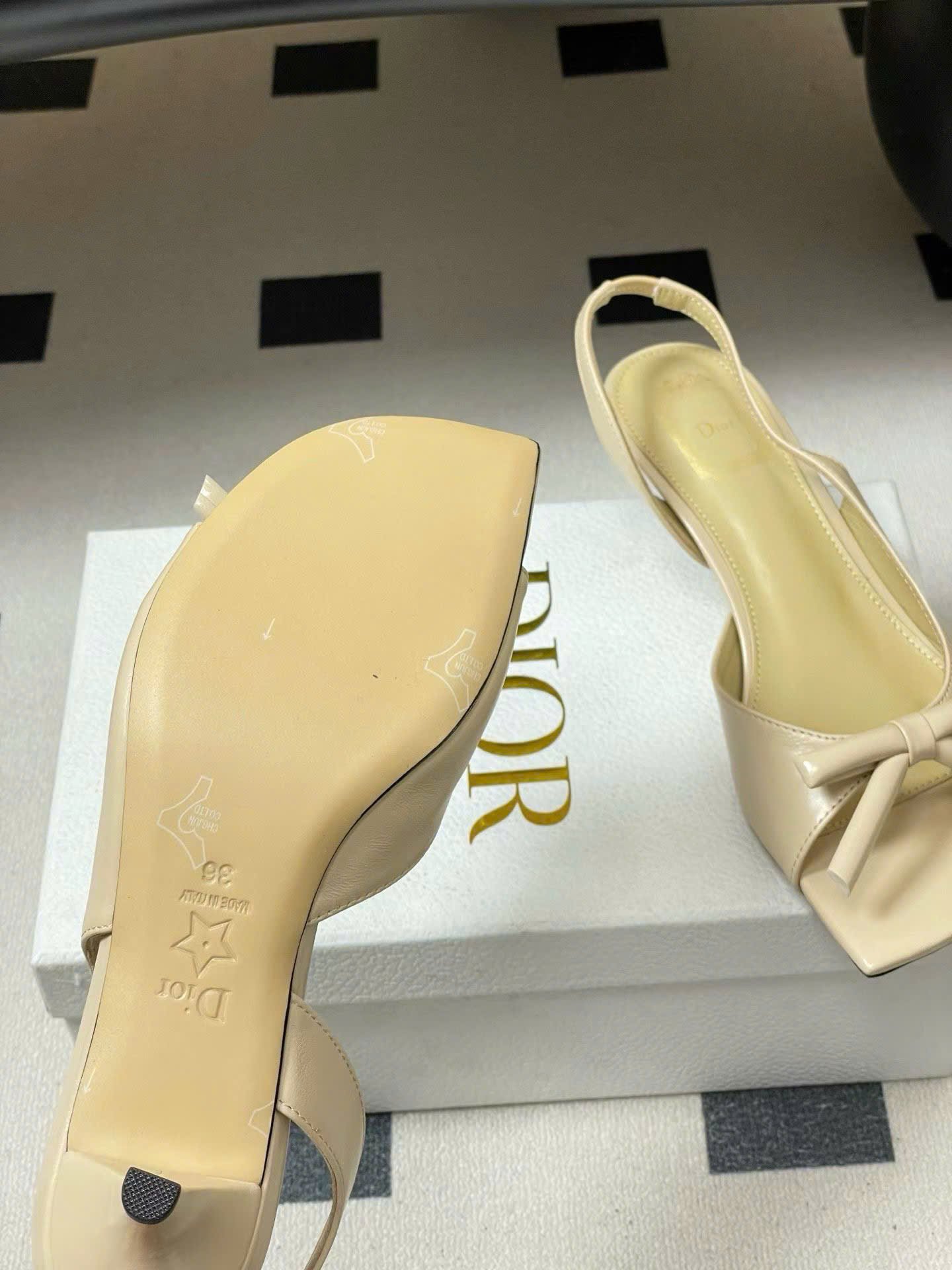 Dior Bow Heeled Slingback Sandal Soupir 4.5cm - Image 8