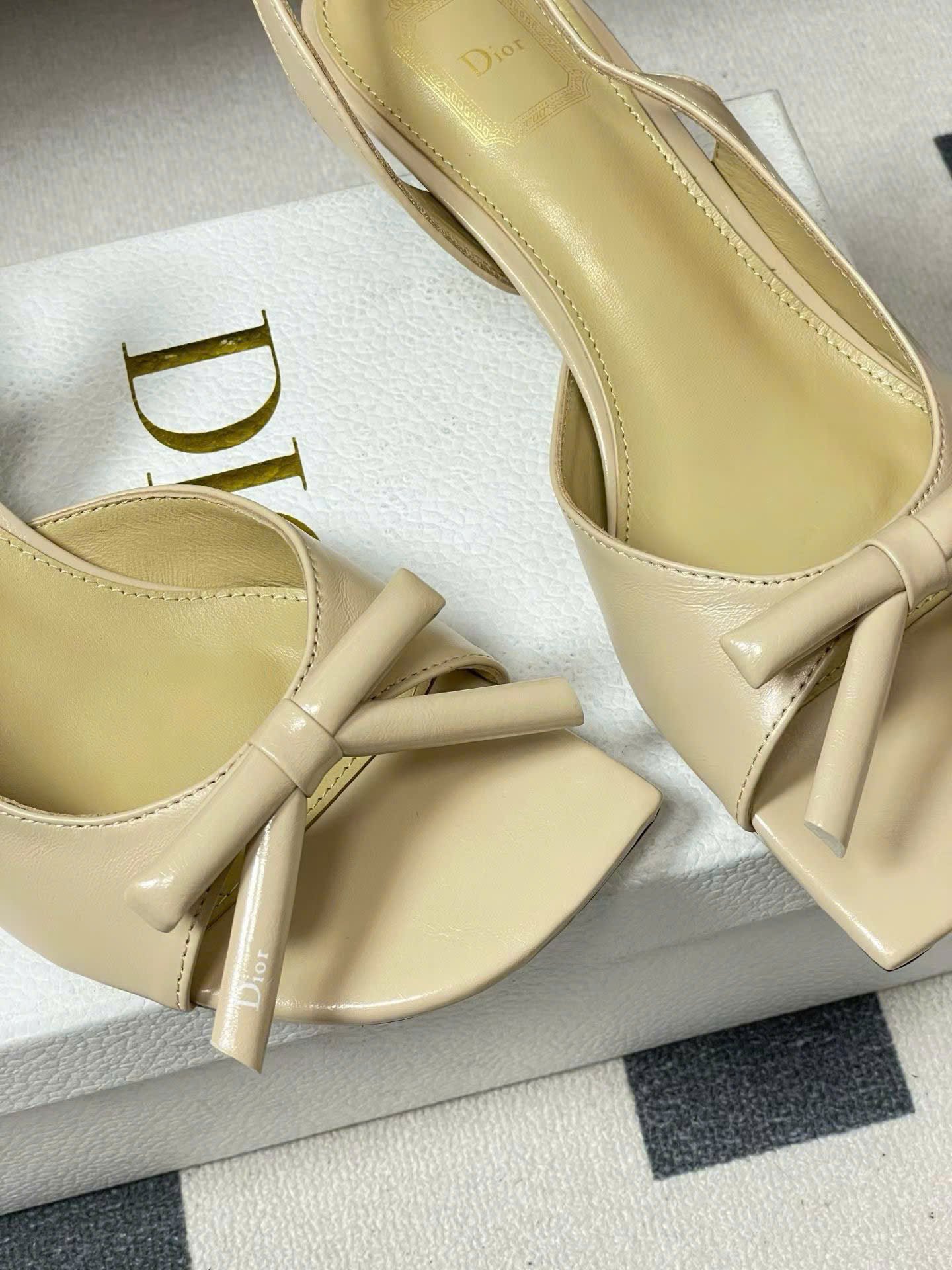 Dior Bow Heeled Slingback Sandal Soupir 4.5cm - Image 9