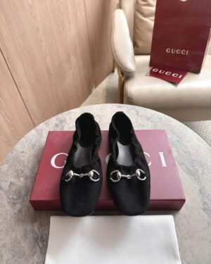 Gucci Prima Horsebit Leather Ballet Flats Shoes